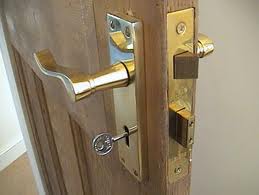 5 lever mortice lock in a wooden door